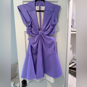 A.L.C. Lexi Coated Vibrant Purple Mini Dress